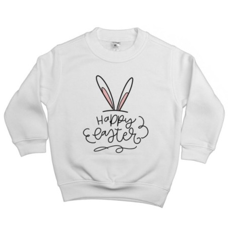 Felpa bambino happy easter orecchie di coniglio