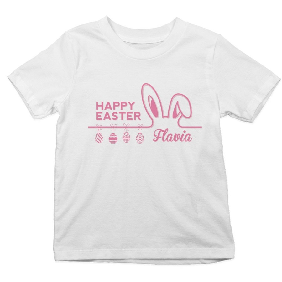 T-shirt bambino personalizzata con nome happy easter Pasqua