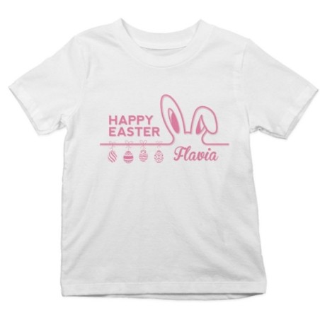 T-shirt bambino personalizzata con nome happy easter