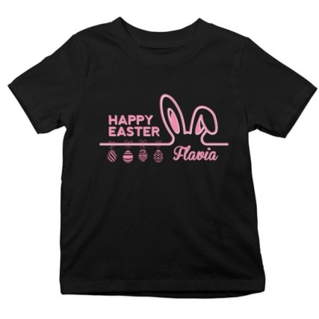 T-shirt bambino personalizzata con nome happy easter Pasqua