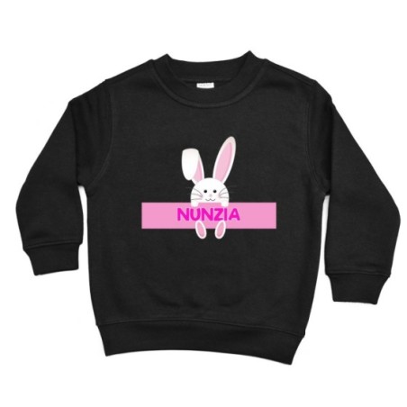 Felpa bambino personalizzata con nome coniglietto
