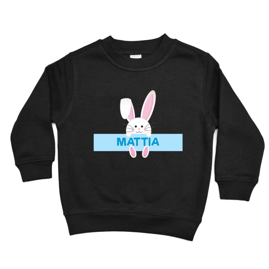 Felpa bambino personalizzata con nome coniglietto Pasqua