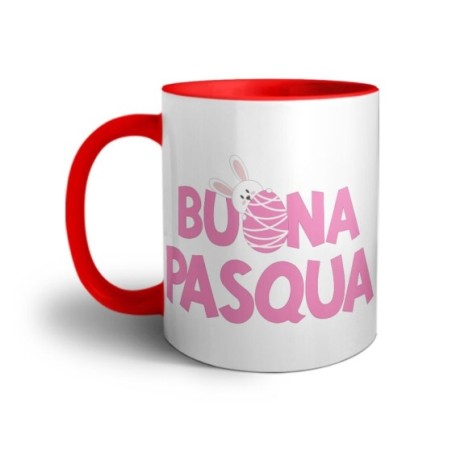 Tazza buon pasqua con coniglietto che sbuca dall'ovetto Pasqua