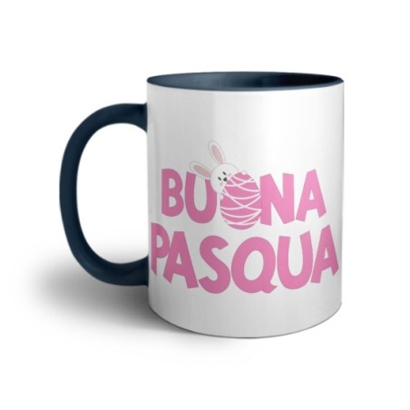 Tazza buon pasqua con coniglietto che sbuca dall'ovetto Pasqua