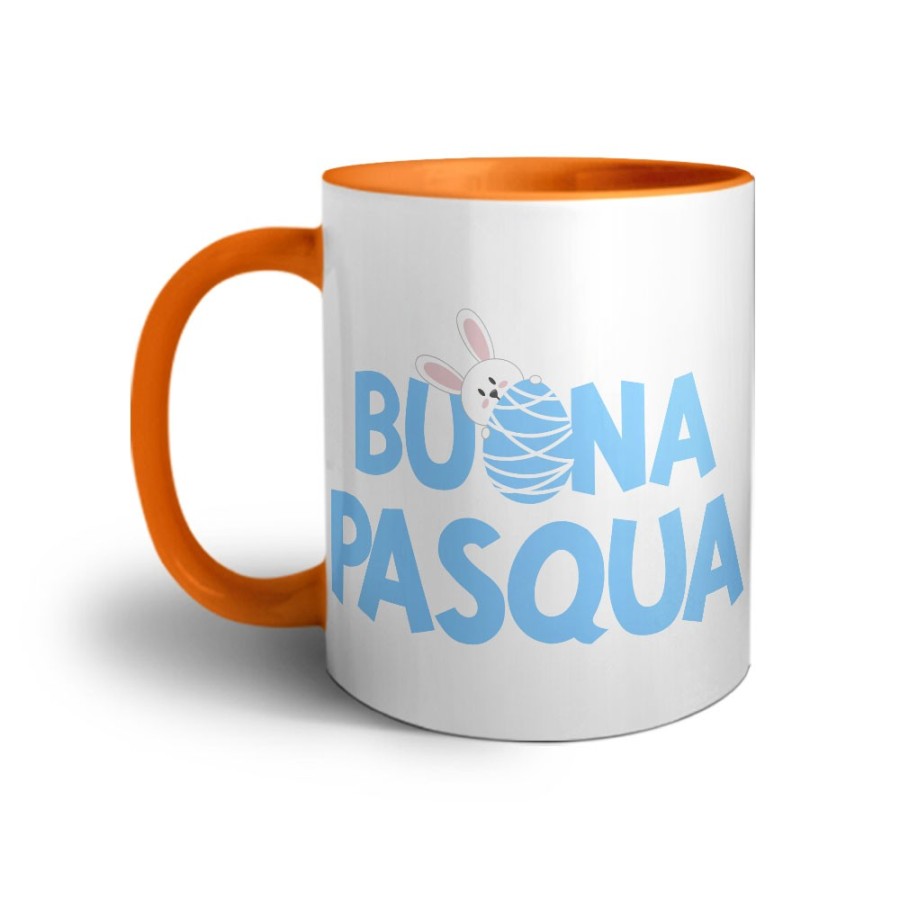 Tazza buon pasqua con coniglietto che sbuca dall'ovetto Pasqua
