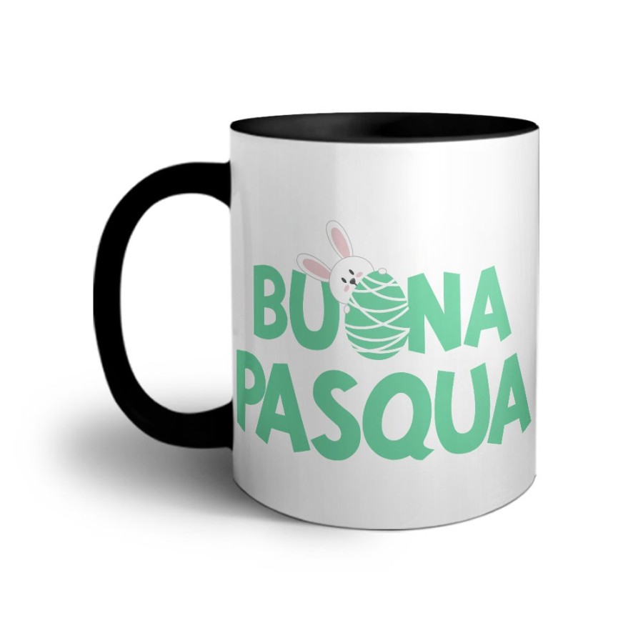 Tazza buon pasqua con coniglietto che sbuca dall'ovetto Pasqua