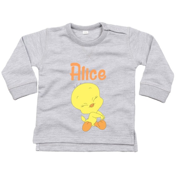Felpa neonata personalizzata con nome baby titti coccolosa Cartoon