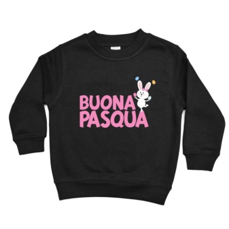 Felpa bambino buona pasqua con con coniglietto giocoliere Pasqua