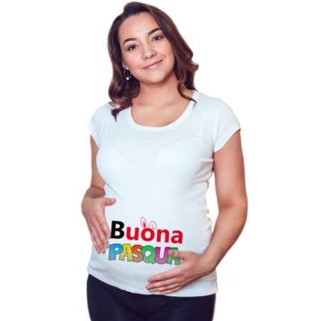 Maglia premaman buona pasqua colorata  Pasqua