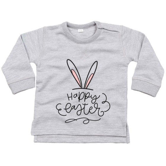 Felpa neonato happy easter orecchie di coniglio Pasqua