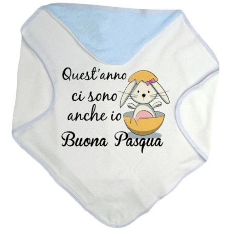 Accappatoio neonato quest'anno ci sono anch'io buona pasqua Pasqua