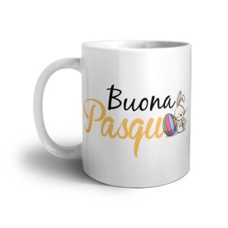 Tazza buona pasqua coniglietto seduto