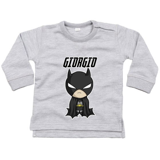 Felpa neonato personalizzata con nome baby batman Cartoon