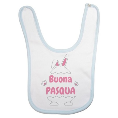 Bavaglino neonato personalizzabile con nome buona pasqua ovetto con manine e orecchie Pasqua