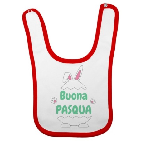 Bavaglino neonato personalizzabile con nome buona pasqua ovetto con manine e orecchie Pasqua