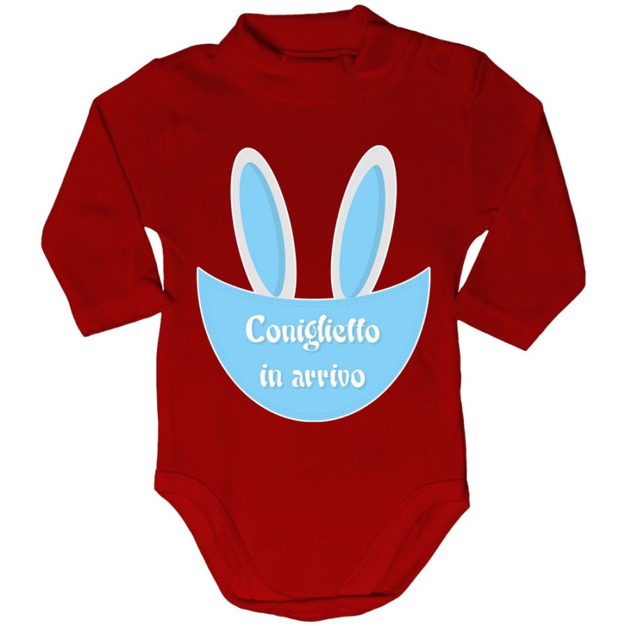 Body lupetto neonato personalizzabile con nome coniglietto in arrivo Pasqua