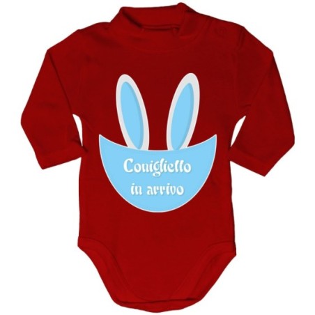 Body lupetto neonato personalizzabile con nome coniglietto in arrivo Pasqua