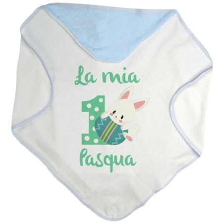 Accappatoio neonato personalizzabile con nome prima pasqua con coniglietto Pasqua