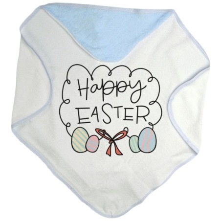 Accappatoio neonato happy easter uova e fiocchi Pasqua