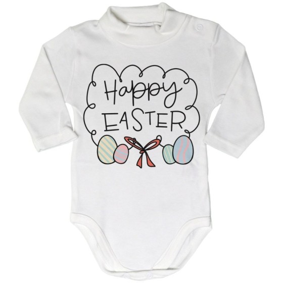 Body lupetto neonato happy easter uova e fiocchi Pasqua