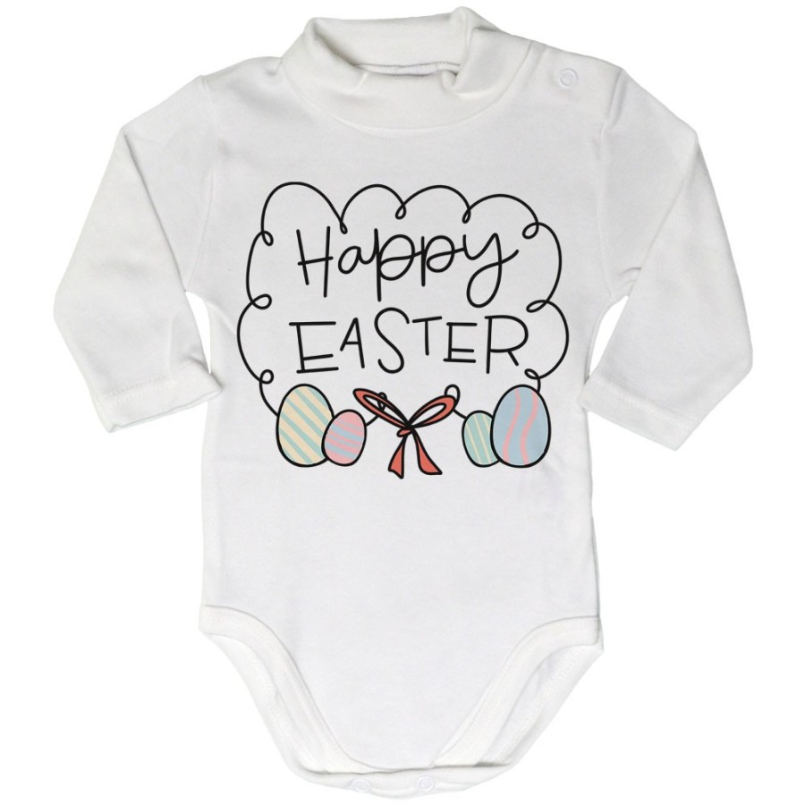 Body lupetto neonato happy easter uova e fiocchi Pasqua