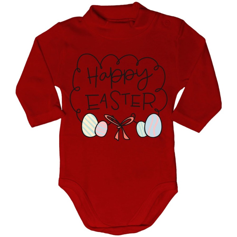 Body lupetto neonato happy easter uova e fiocchi Pasqua