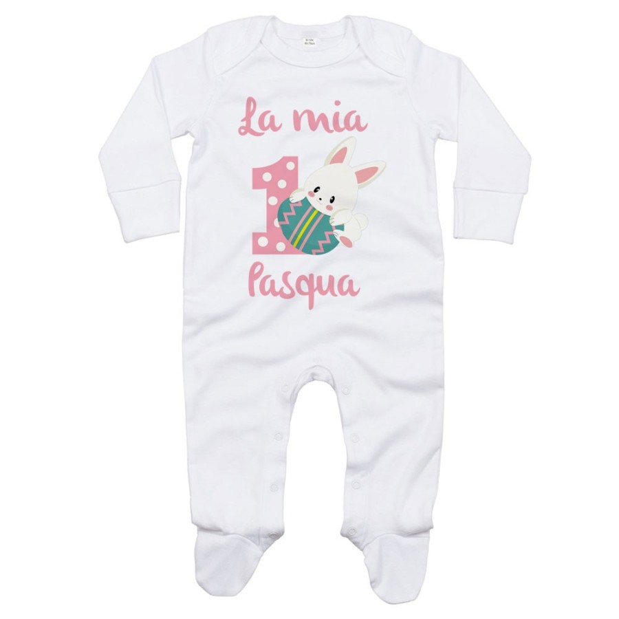 Tutina neonato personalizzabile con nome prima pasqua con coniglietto Pasqua