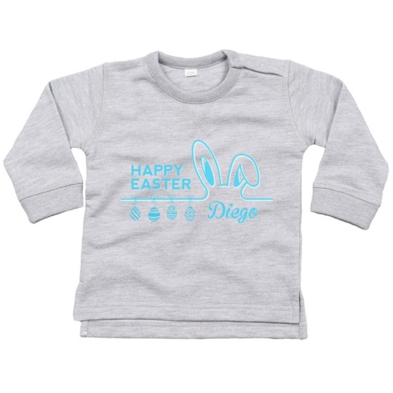 Felpa neonato personalizzata con nome happy easter Pasqua