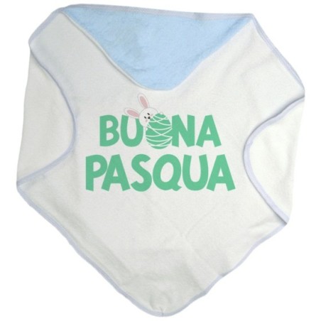 Accappatoio neonato buon pasqua con coniglietto che sbuca...