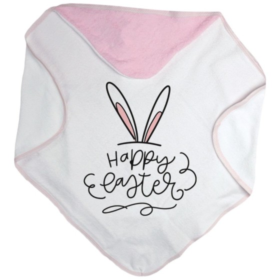 Accappatoio neonato happy easter orecchie di coniglio Pasqua