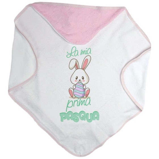 Accappatoio neonato personalizzabile con nome la mia prima pasqua coniglietto tenero Pasqua