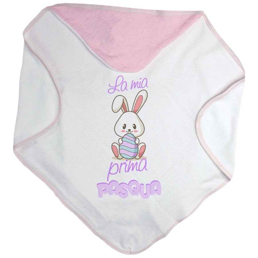 Accappatoio neonato personalizzabile con nome la mia prima pasqua coniglietto tenero Pasqua