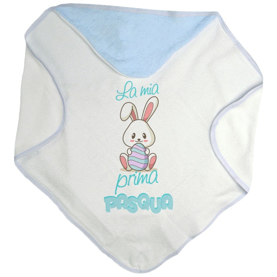 Accappatoio neonato personalizzabile con nome la mia prima pasqua coniglietto tenero Pasqua