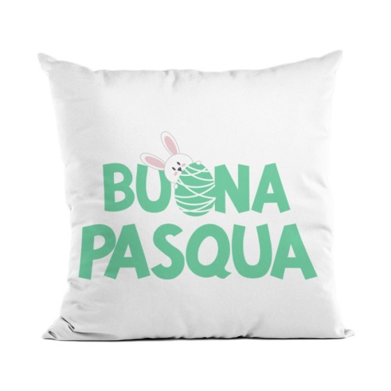 Cuscino buon pasqua con coniglietto che sbuca dall'ovetto Pasqua