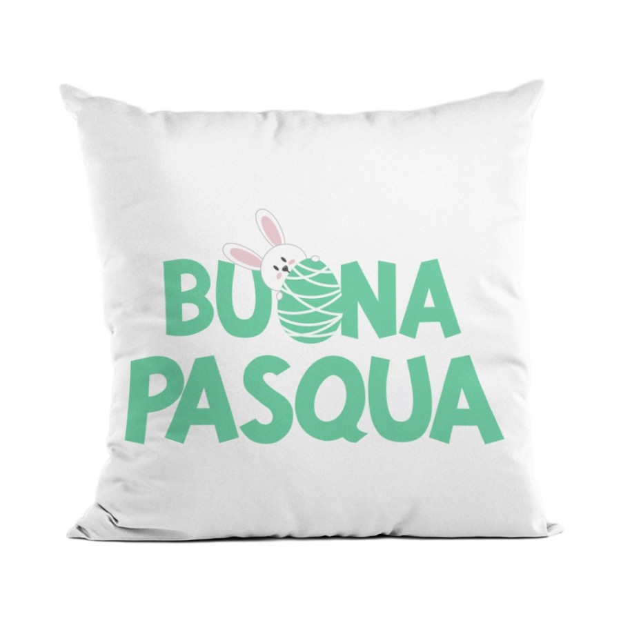 Cuscino buon pasqua con coniglietto che sbuca dall'ovetto Pasqua