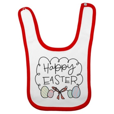 Bavaglino neonato happy easter uova e fiocchi