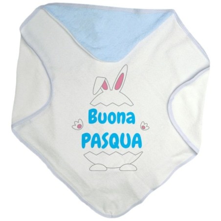 Accappatoio neonato personalizzabile con nome buona pasqua ovetto con manine e orecchie Pasqua