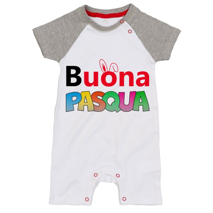 Pagliaccetto neonato buona pasqua colorata  Pasqua