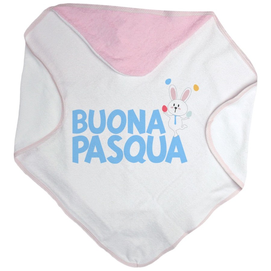 Accappatoio neonato buona pasqua con coniglietto giocoliere Pasqua
