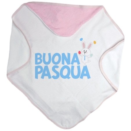 Accappatoio neonato buona pasqua con coniglietto giocoliere Pasqua