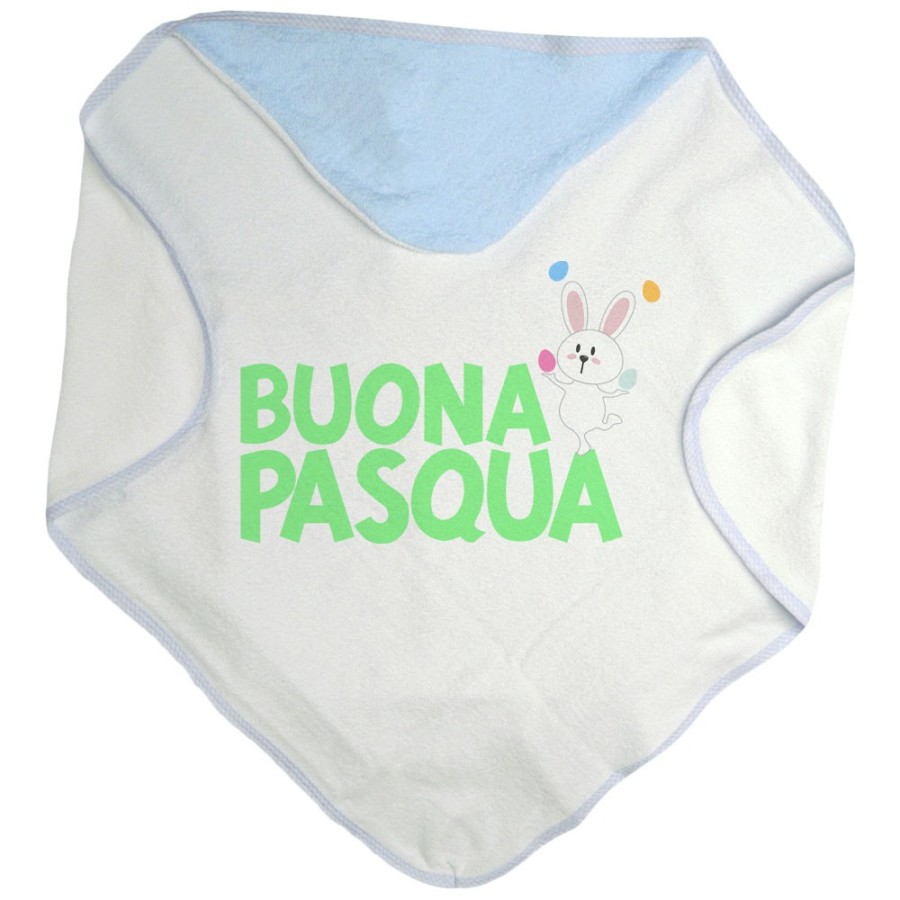 Accappatoio neonato buona pasqua con coniglietto giocoliere Pasqua