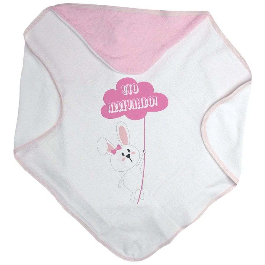 Accappatoio neonato personalizzabile con nome sto arrivando coniglietto sale la fune Pasqua
