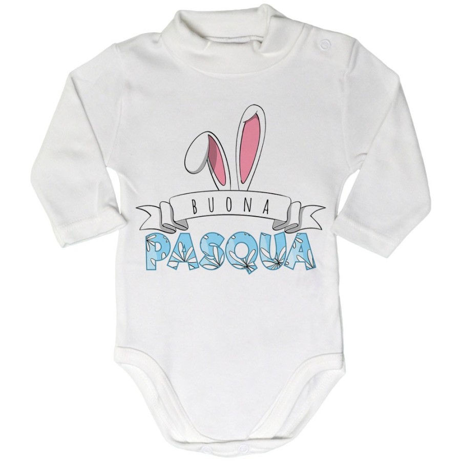 Body lupetto neonato buona pasqua con orecchie da coniglio Pasqua