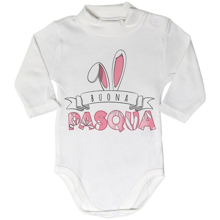 Body lupetto neonato buona pasqua con orecchie da coniglio Pasqua