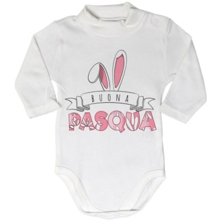Body lupetto neonato buona pasqua con orecchie da coniglio Pasqua
