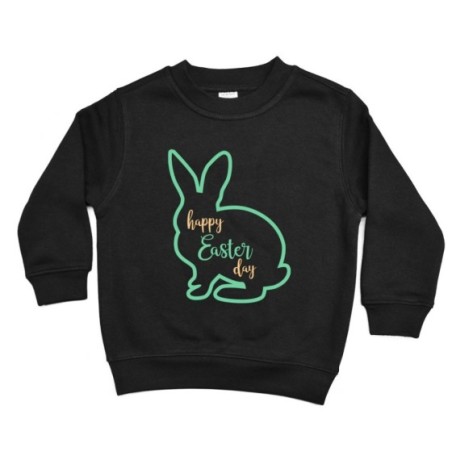 Felpa bambino happy easter day coniglietto stilizzato Pasqua