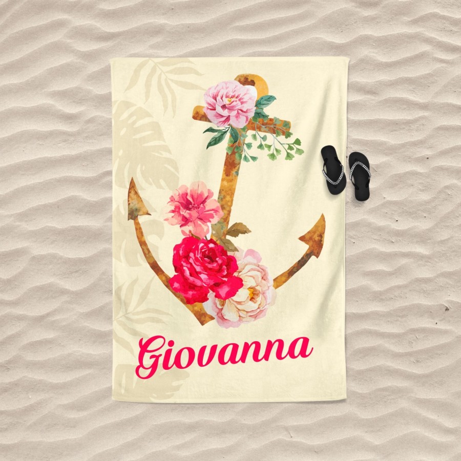 Telo mare ancora personalizzato con nome Summer