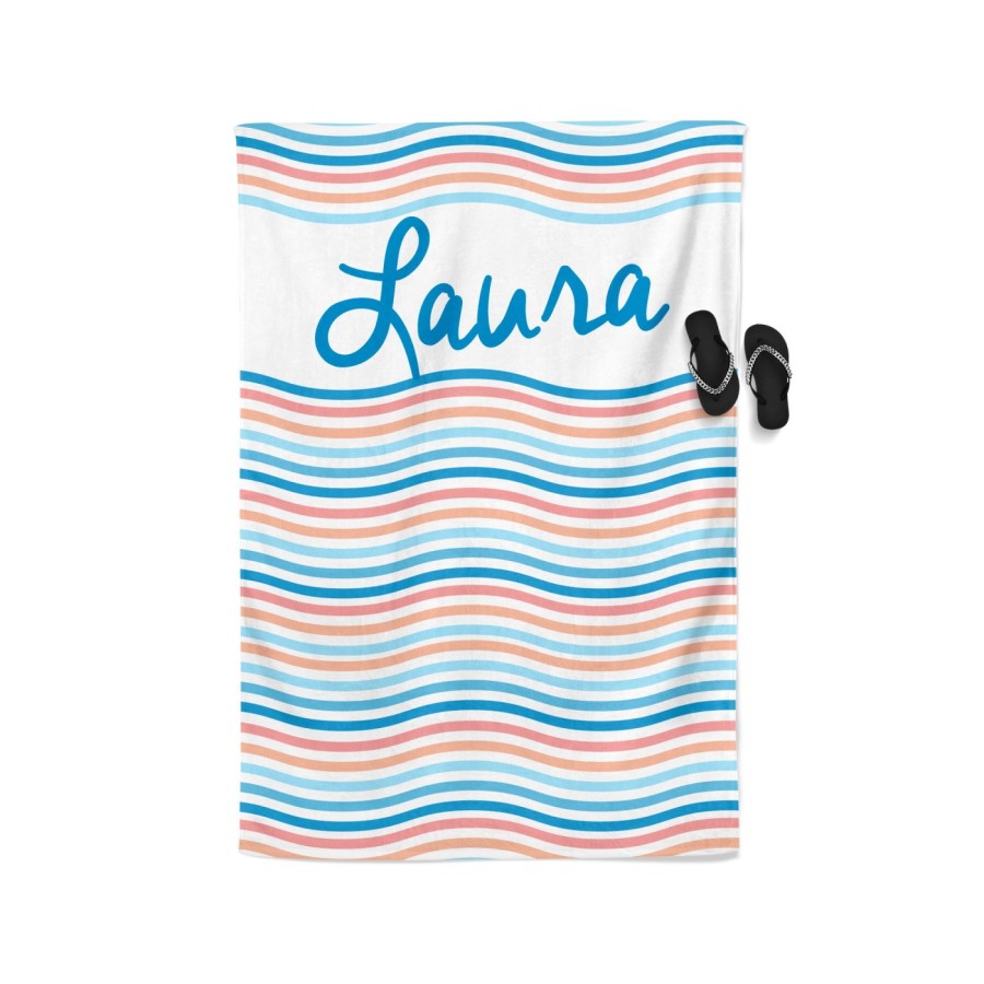 Telo mare onde personalizzato con nome Summer