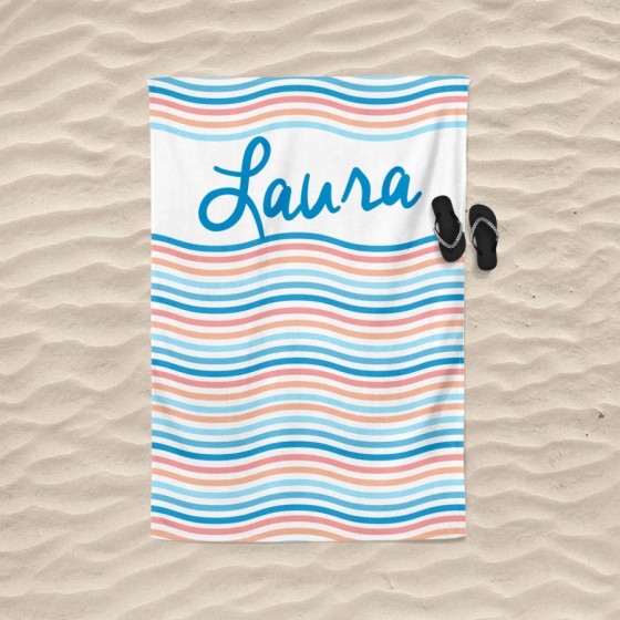 Telo mare onde personalizzato con nome Summer 2
