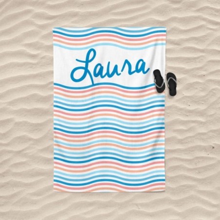 Telo mare onde personalizzato con nome Summer